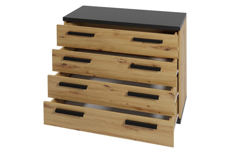 Ines Kommode 40x90 cm - Eg/Sort - Opbevaring - Opbevaringsmøbler - Kommode - Entrékommode