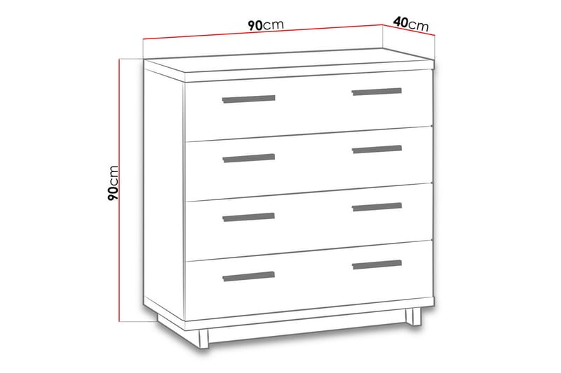Ines Kommode 40x90 cm - Eg/Sort - Opbevaring - Opbevaringsmøbler - Kommode - Entrékommode