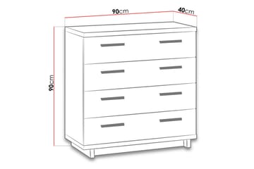Ines Kommode 40x90 cm - Eg/Sort - Opbevaring - Opbevaringsmøbler - Kommode - Entrékommode