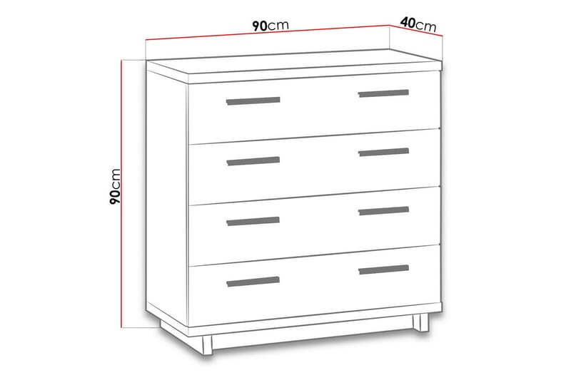 Ines Kommode 40x90 cm - Eg/Sort - Opbevaring - Opbevaringsmøbler - Kommode - Entrékommode