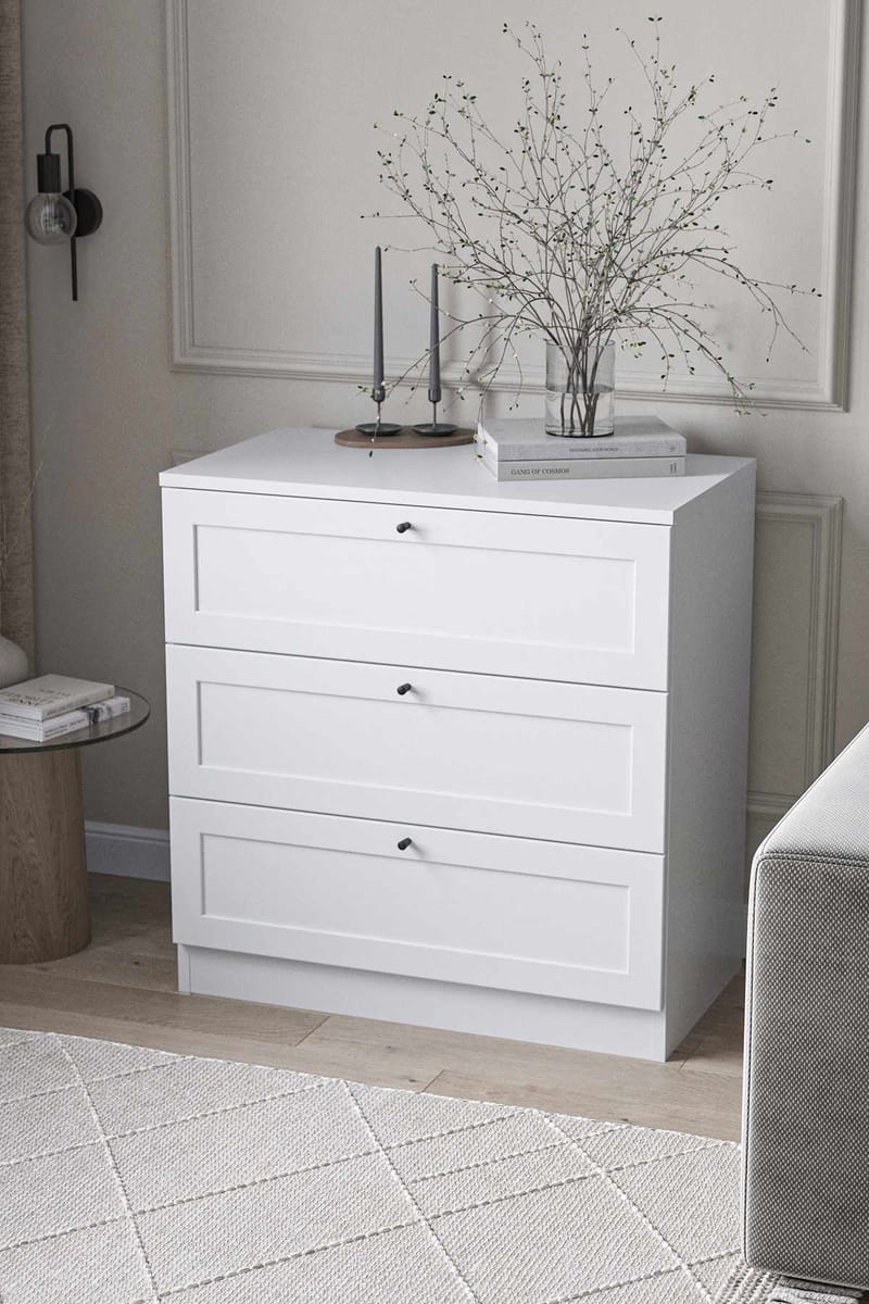 Interlaken kommode 75 cm - Hvid - Opbevaring - Opbevaringsmøbler - Kommode - Entrékommode