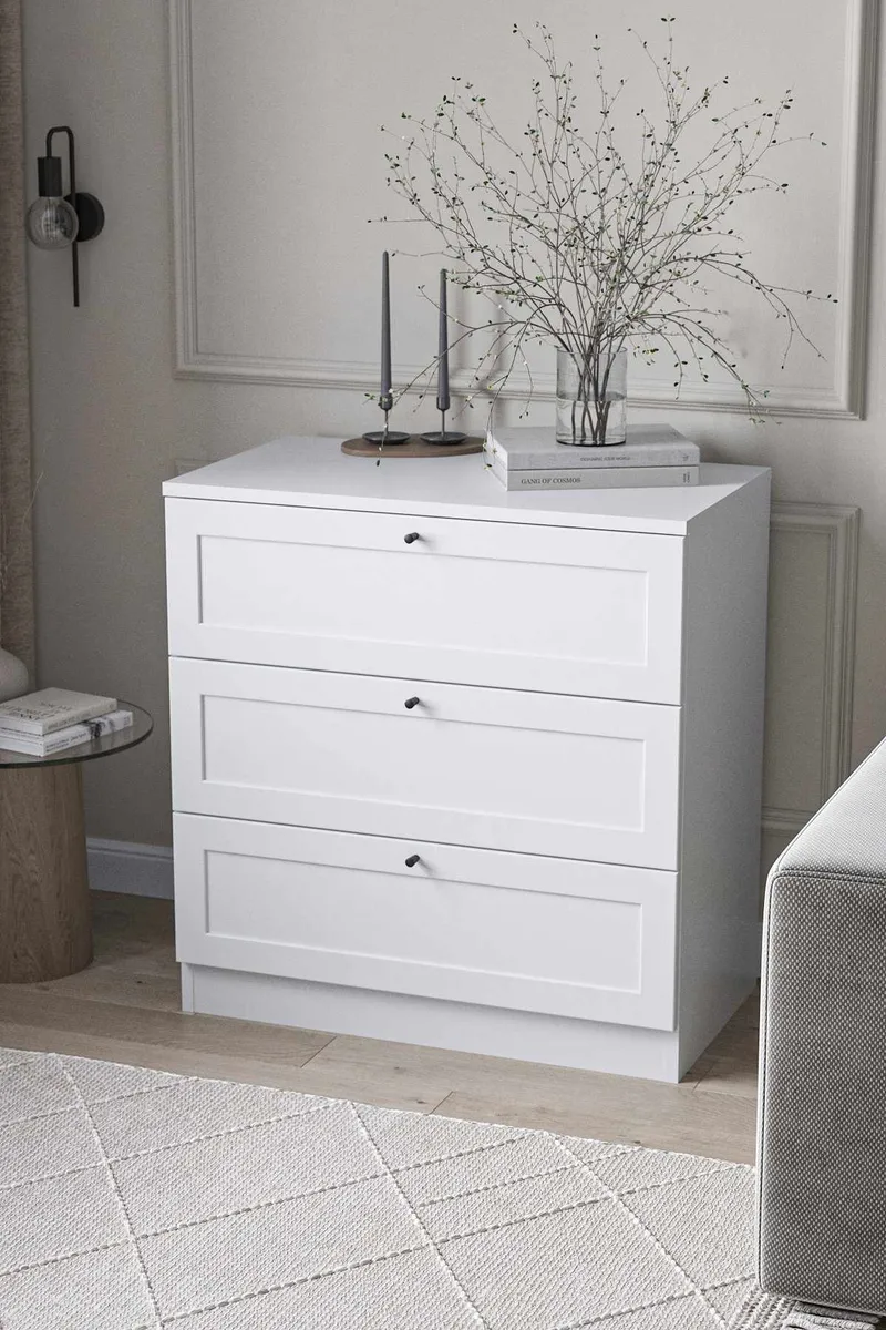 Interlaken kommode 75 cm - Hvid - Opbevaring - Opbevaringsmøbler - Kommode - Entrékommode