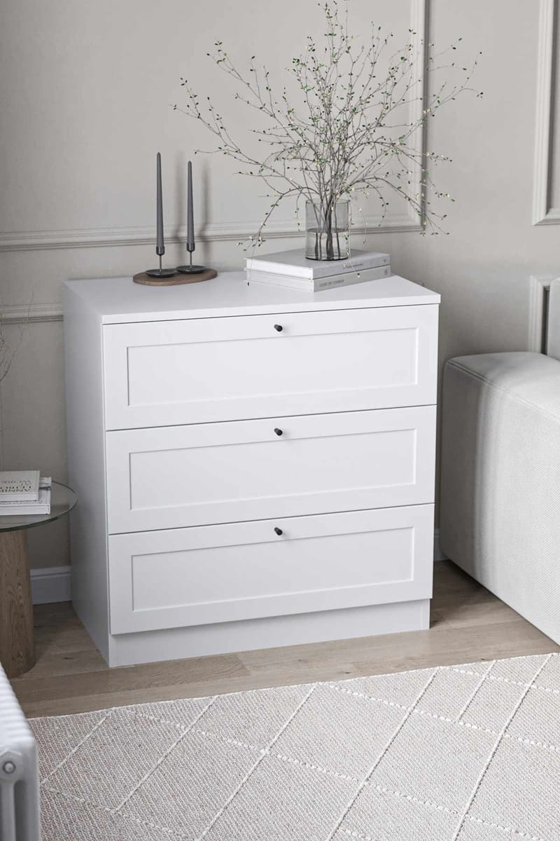 Interlaken kommode 75 cm - Hvid - Opbevaring - Opbevaringsmøbler - Kommode - Entrékommode