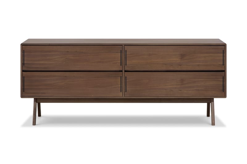 Jerup Kommode 150x50 cm Massiv Valnød - Brun - Opbevaring - Opbevaringsmøbler - Kommode