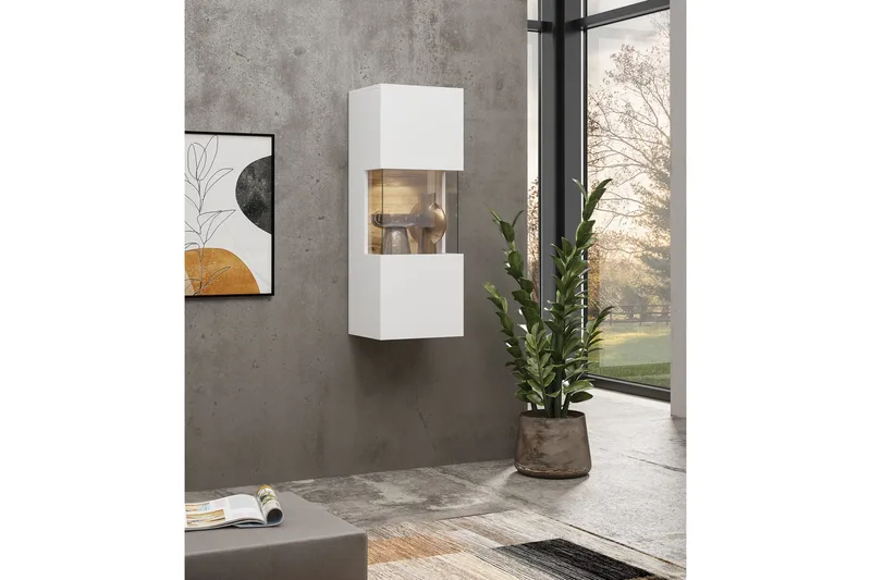 Jestine Hængende Vitrineskab 95 cm, Hvid