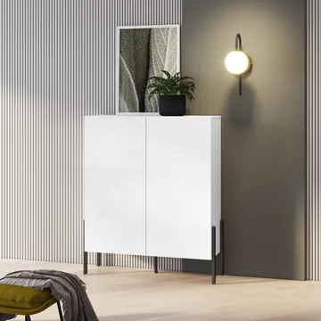 Kommode Jukon 2 Døre - Hvid supermat - Opbevaring - Opbevaringsmøbler - Skænke & sideboards