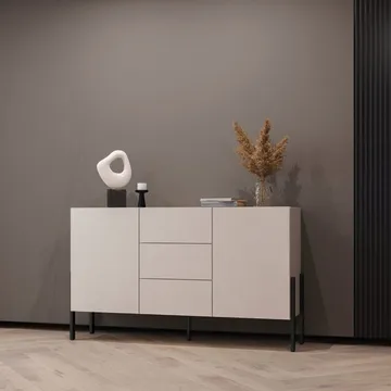 Kommode Jukon 2 Døre med 3 Skuffer - Cashmere, 154 cm - Opbevaring - Opbevaringsmøbler - Skænke & sideboards