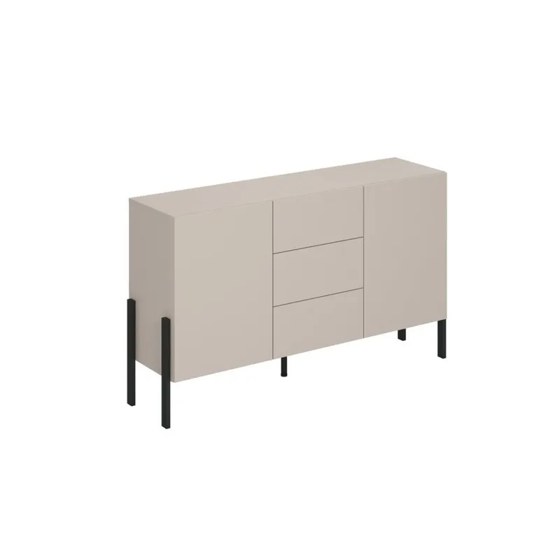 Kommode Jukon 2 Døre med 3 Skuffer - Cashmere, 154 cm - Opbevaring - Opbevaringsmøbler - Skænke & sideboards
