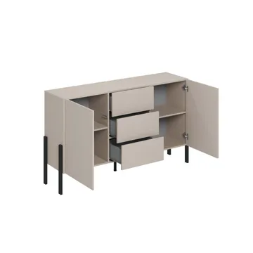 Kommode Jukon 2 Døre med 3 Skuffer - Cashmere, 154 cm - Opbevaring - Opbevaringsmøbler - Skænke & sideboards