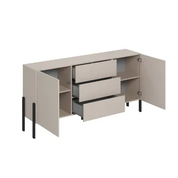 Kommode Jukon 2 Døre med 3 Skuffer - Cashmere, 184 cm - Opbevaring - Opbevaringsmøbler - Skænke & sideboards