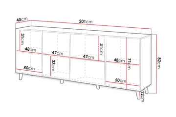 Juniskär Kaappi säilytystilalla puu 40x82x200 cm - Sort|Eg - Opbevaring - Opbevaringsmøbler - Kommode