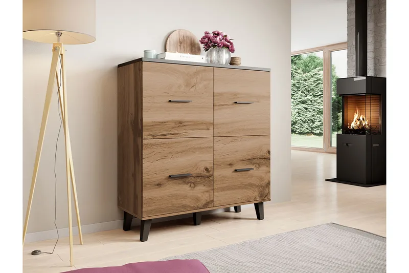 Kardos Kommode 45x110 cm - Natur/Sort - Opbevaring - Opbevaringsmøbler - Kommode - Entrékommode