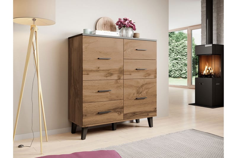 Kardos Kommode 45x110 cm - Natur/Sort - Opbevaring - Opbevaringsmøbler - Kommode - Entrékommode