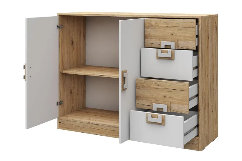 Klacksberg kommode 120x40x93 cm - Beige / Hvid - Opbevaring - Opbevaringsmøbler - Kommode