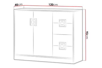 Klacksberg kommode 120x40x93 cm - Beige / Hvid - Opbevaring - Opbevaringsmøbler - Kommode