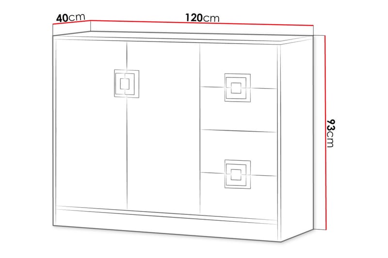 Klacksberg kommode 120x40x93 cm - Beige / Hvid - Kommode - Entréopbevaring