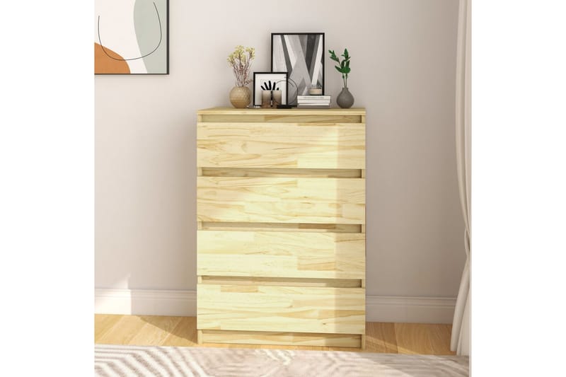 kommode 60x36x84 cm massivt fyrretræ - Brun - Opbevaring - Opbevaringsmøbler - Kommode