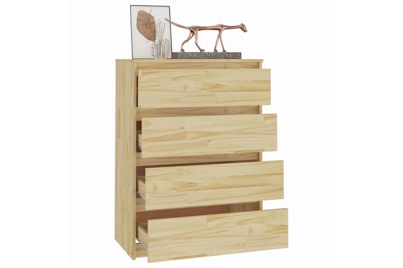 kommode 60x36x84 cm massivt fyrretræ - Brun - Opbevaring - Opbevaringsmøbler - Kommode