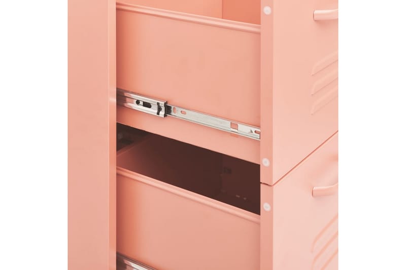 kommode 80x35x101,5 cm stål lyserød - Lyserød - Opbevaring - Opbevaringsmøbler - Kommode - Entrékommode