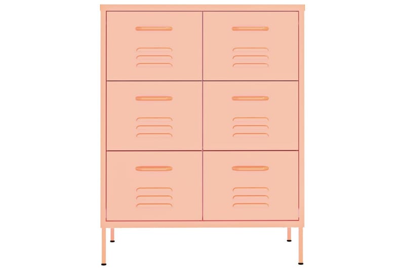 kommode 80x35x101,5 cm stål lyserød - Lyserød - Opbevaring - Opbevaringsmøbler - Kommode - Entrékommode