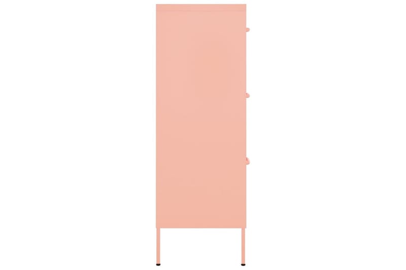 kommode 80x35x101,5 cm stål lyserød - Lyserød - Entréopbevaring - Entrékommode - Kommode