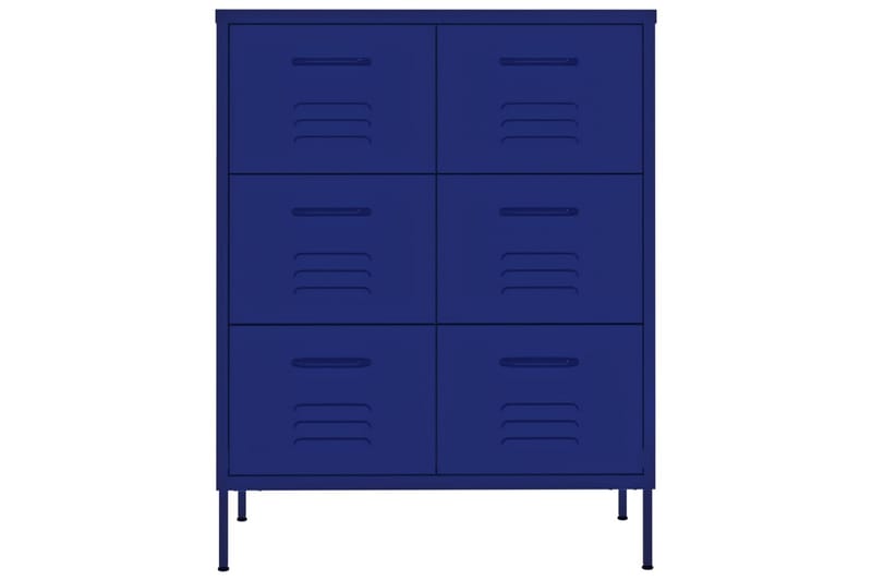 kommode 80x35x101,5 cm stål marineblå - Blå - Opbevaring - Opbevaringsmøbler - Kommode - Entrékommode