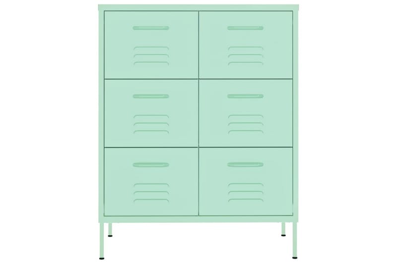 kommode 80x35x101,5 cm stål mintgrøn - Grøn - Opbevaring - Opbevaringsmøbler - Kommode - Entrékommode