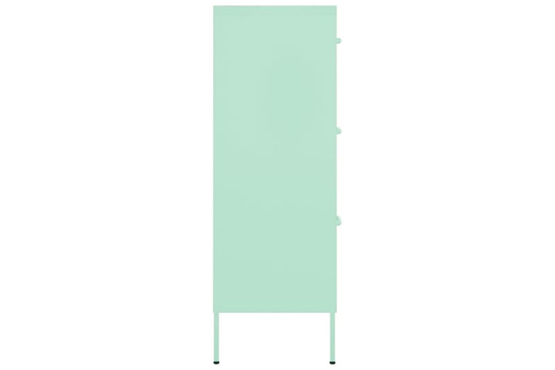 kommode 80x35x101,5 cm stål mintgrøn - Grøn - Opbevaring - Opbevaringsmøbler - Kommode - Entrékommode