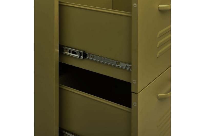 kommode 80x35x101,5 cm stål olivengrøn - Grøn - Opbevaring - Opbevaringsmøbler - Kommode - Entrékommode