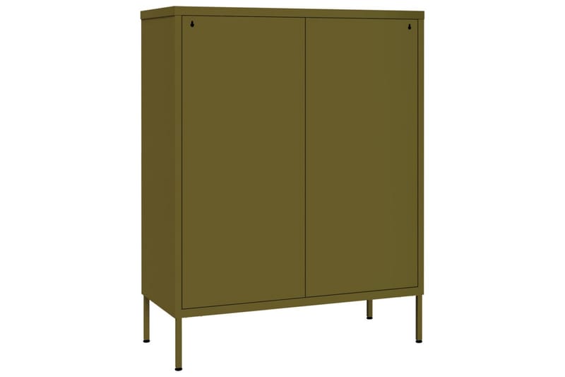 kommode 80x35x101,5 cm stål olivengrøn - Grøn - Opbevaring - Opbevaringsmøbler - Kommode - Entrékommode