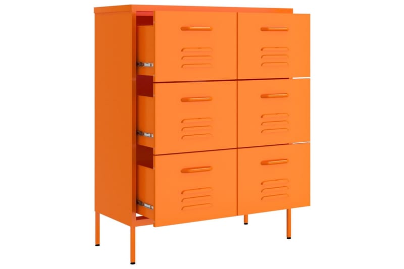 kommode 80x35x101,5 cm stål orange - Orange - Entréopbevaring - Entrékommode - Kommode