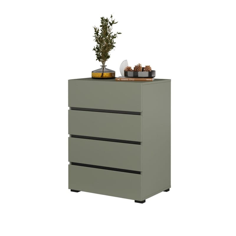 Kommode Cross med 4 skuffer - Grøn - Opbevaring - Opbevaringsmøbler - Kommode - Entrékommode