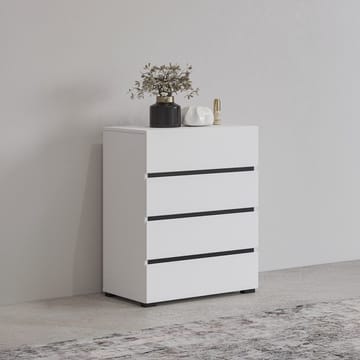 Kommode Cross med 4 skuffer - Hvid - Opbevaring - Opbevaringsmøbler - Kommode - Entrékommode