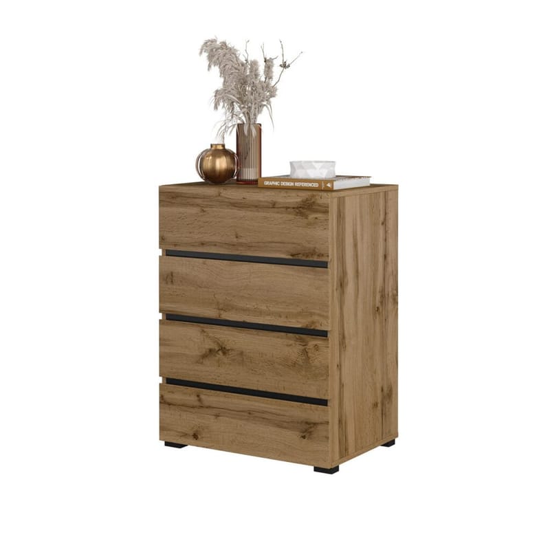 Kommode Cross med 4 skuffer - Wotan Eg - Opbevaring - Opbevaringsmøbler - Kommode - Entrékommode