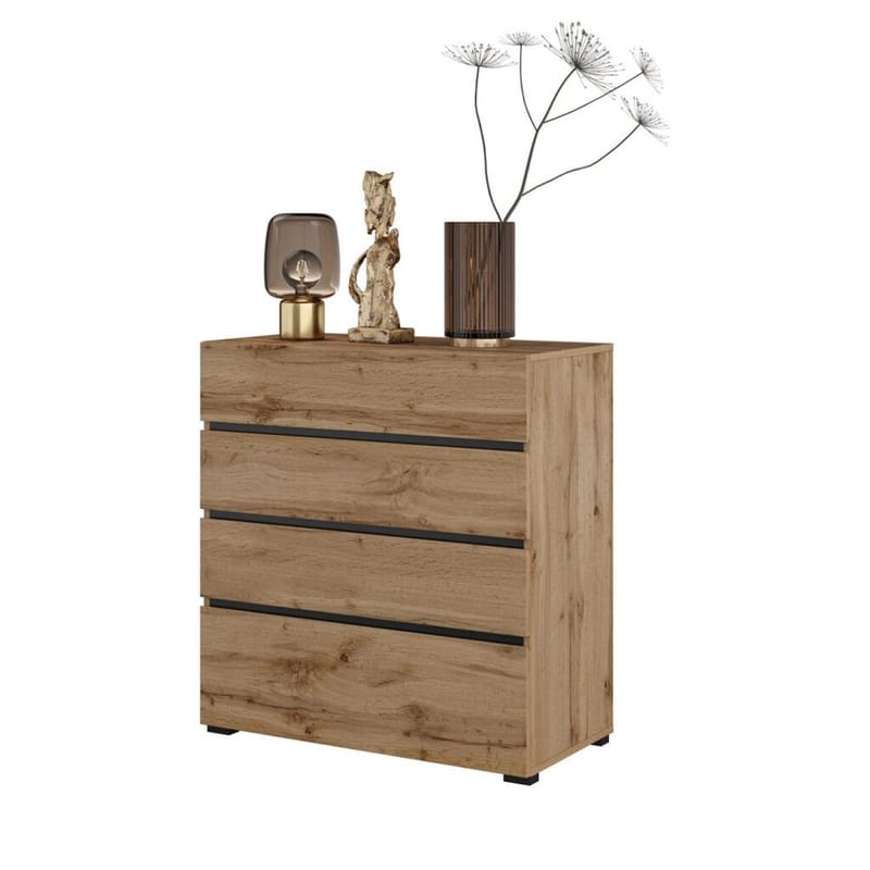 Kommode Cross S med 4 skuffer - Wotan Eg - Opbevaring - Opbevaringsmøbler - Kommode - Entrékommode