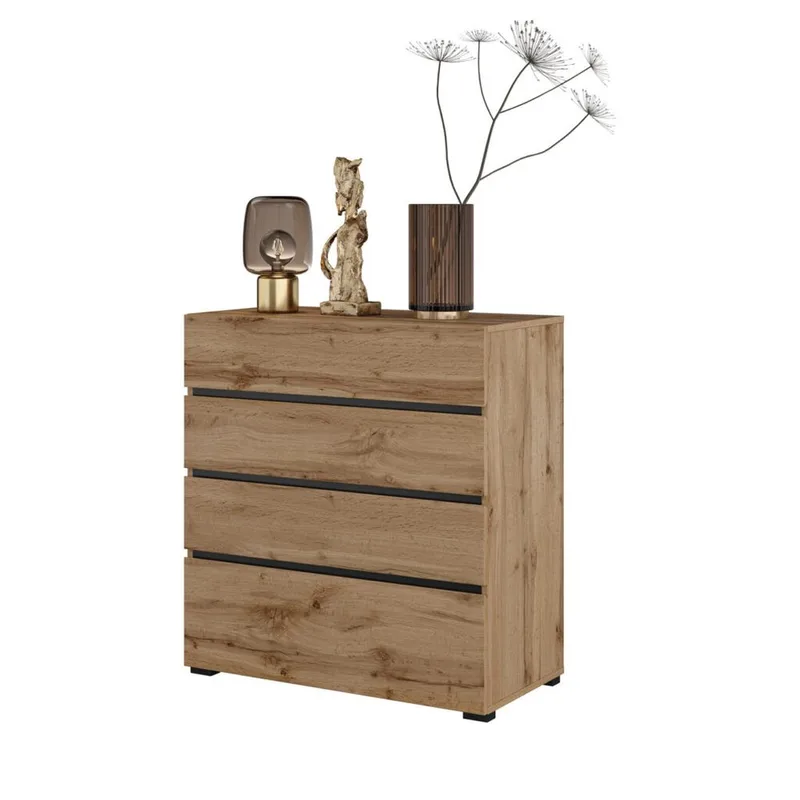 Kommode Cross S med 4 skuffer - Wotan Eg - Opbevaring - Opbevaringsmøbler - Kommode - Entrékommode