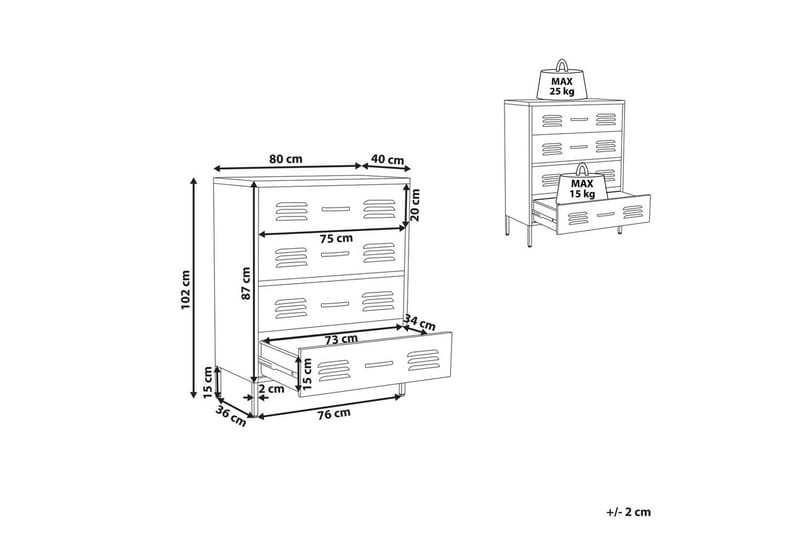 Kommode Enago Hvid - Hvid - Opbevaring - Opbevaringsmøbler - Kommode - Entrékommode