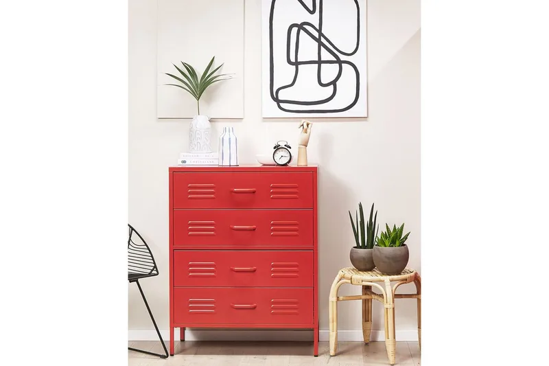 Kommode Enago Rød - Rød - Opbevaring - Opbevaringsmøbler - Kommode - Entrékommode