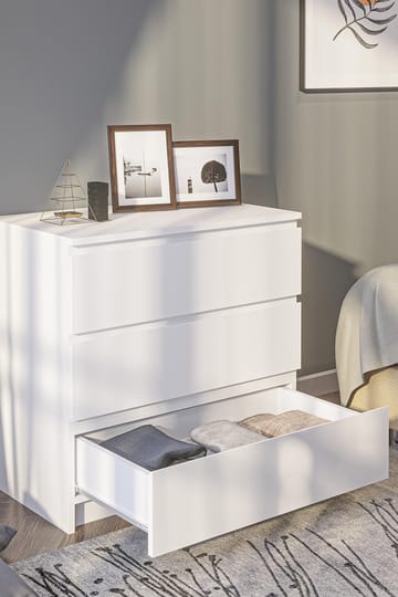 Kommode Hanah Home Derinkuyu 3 (80 x 77,5 x 48 cm) Hvid - Opbevaring - Opbevaringsmøbler - Kommode - Entrékommode