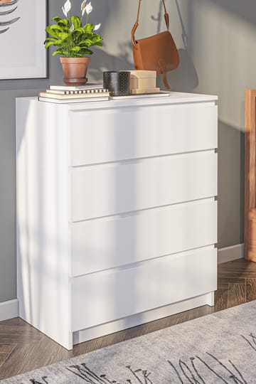 Kommode Hanah Home Derinkuyu 4 (80 x 100 x 48 cm) Hvid - Opbevaring - Opbevaringsmøbler - Kommode - Entrékommode
