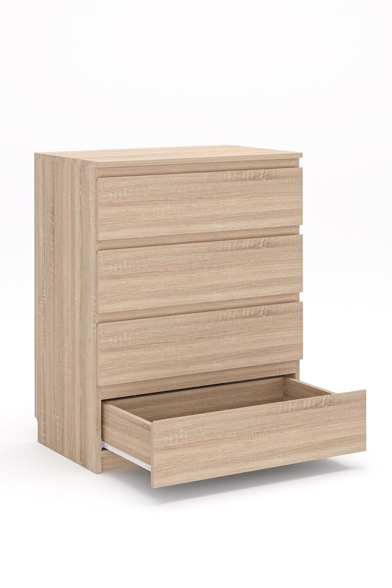 Kommode Hanah Home Derinkuyu 4 (80 x 100 x 48 cm) Sonomo eg - Opbevaring - Opbevaringsmøbler - Kommode - Entrékommode