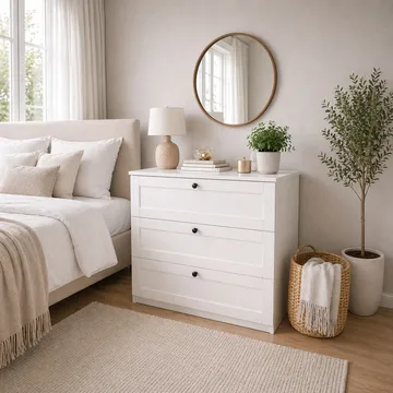 Kommode Hanah Home Lucas (80 x 7,5 x 42,5 cm) Hvid - Hvid - Opbevaring - Opbevaringsmøbler - Kommode - Entrékommode