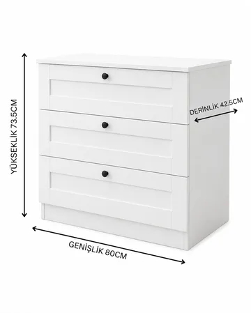 Kommode Hanah Home Lucas (80 x 7,5 x 42,5 cm) Hvid - Hvid - Opbevaring - Opbevaringsmøbler - Kommode - Entrékommode
