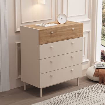Kommode Hanah Home Luke (80 x 93,1 x 41,8 cm) Sand eg - Sand eg - Opbevaring - Opbevaringsmøbler - Kommode - Entrékommode
