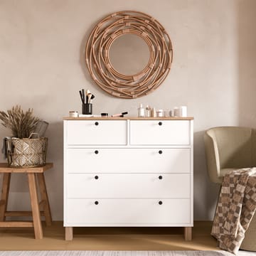 Kommode Hanah Home Nord (90 x 85,2 x 40 cm) Hvid eg - Hvid og eg - Opbevaring - Opbevaringsmøbler - Kommode - Entrékommode