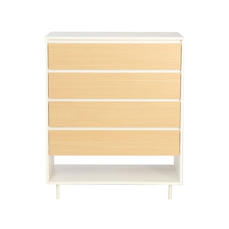 Kommode HOME4YOU Herta 80x40x97 cm - hvid/lyst træ - Opbevaring - Opbevaringsmøbler - Kommode - Entrékommode