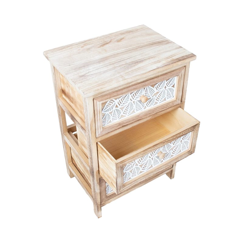 Kommode HOME4YOU Kaseke med 3 opbevaringsrum 40x29x58 cm Natur - naturlig - Opbevaring - Opbevaringsmøbler - Kommode - Entrékommode