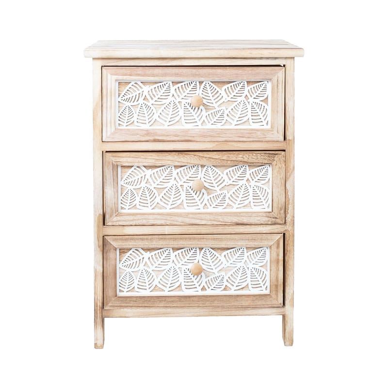 Kommode HOME4YOU Kaseke med 3 opbevaringsrum 40x29x58 cm Natur - naturlig - Opbevaring - Opbevaringsmøbler - Kommode - Entrékommode