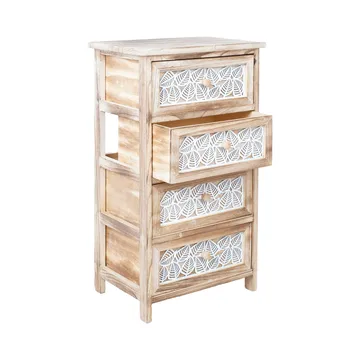 Kommode HOME4YOU Kaseke med 4 opbevaringsrum 40x29x73 cm natur - naturlig - Opbevaring - Opbevaringsmøbler - Kommode - Entrékommode