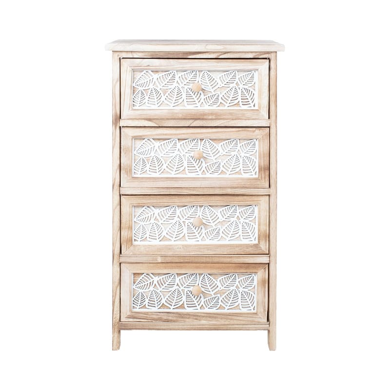 Kommode HOME4YOU Kaseke med 4 opbevaringsrum 40x29x73 cm natur - naturlig - Opbevaring - Opbevaringsmøbler - Kommode - Entrékommode